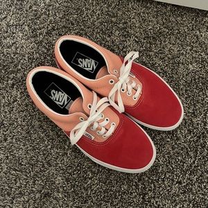 Never Worn Vans Coral and Pink Canvas and Suede Fabric Low Top Women’s Shoes